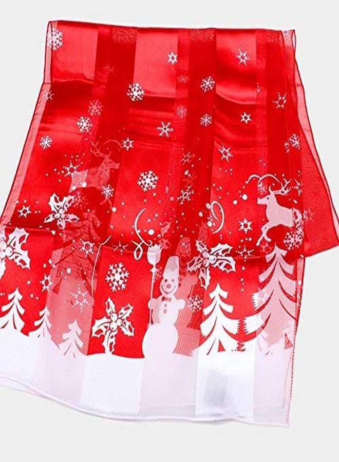 CBC Crown Christmas Theme Scarf, Christmas Scarf - Christmas Winter Day 13"x 60" Made In Korea (WINTER DAY-RED) - Image 5